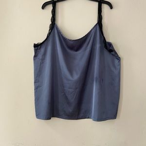 Shell satin  blue under suit black lace straps